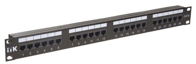 Патч-панель ITK 1 юнит категория 6 UTP 24 порта (Dual) | код PP24-1UC6U-D05 | ITK (2шт. в упак.)