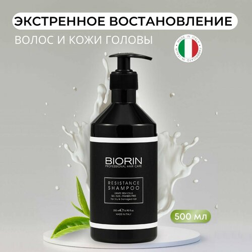 Профессиональный шампунь Биорин RESISTANCE, восстановление и питание волос с UV- фильтрами и кератином 500 мл