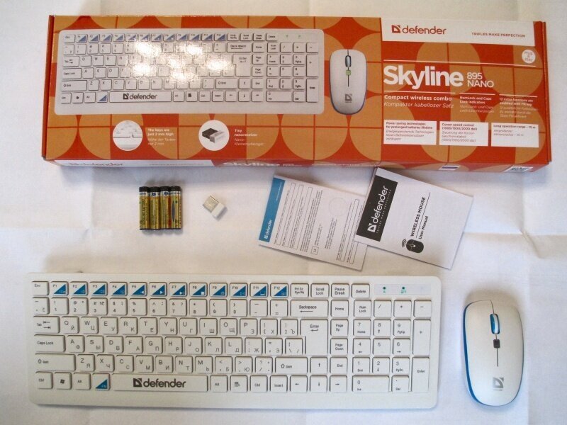 Комплект клавиатура и мышь DEFENDER Skyline 895 Nano White USB (45895) - фотография № 13