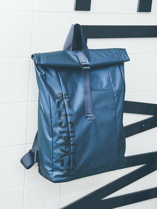 Рюкзак шоппер LERO, фактура гладкая, синий