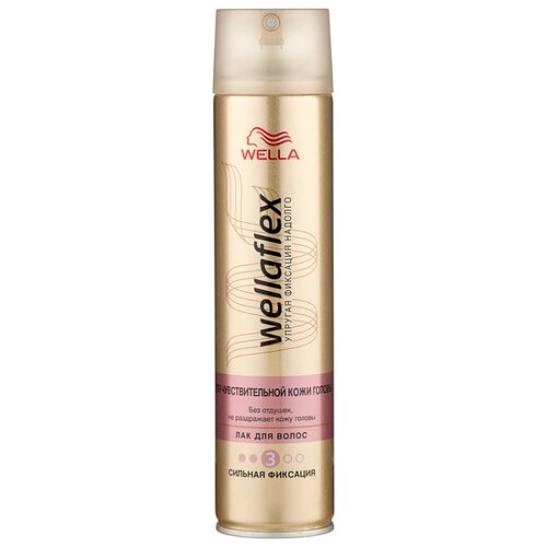 фото Wella Лак для волос Wellaflex Для чувствительной кожи головы сильной фиксации, сильная фиксация, 250 мл