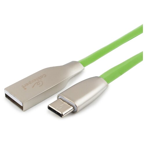 Кабель USB 2.0 Cablexpert, AM/Type-C, серия Gold, длина 1м, блистер, зеленый CC-G-USBC01Gn-1M 16205321 кабель usb 2 0 cablexpert cc p usbc02w 1m am type c серия platinum длина 1м белый нейлоновая оплетка блистер