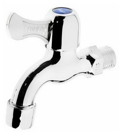 Кран водоразборный Z17, 1/2", с плоской ручкой, PP, кран-букса, хром