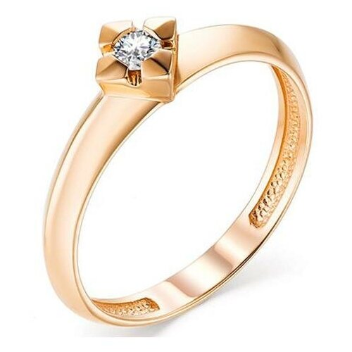 фото Золотое помолвочное кольцо алькор с бриллиантом 13172-100 diamant-online