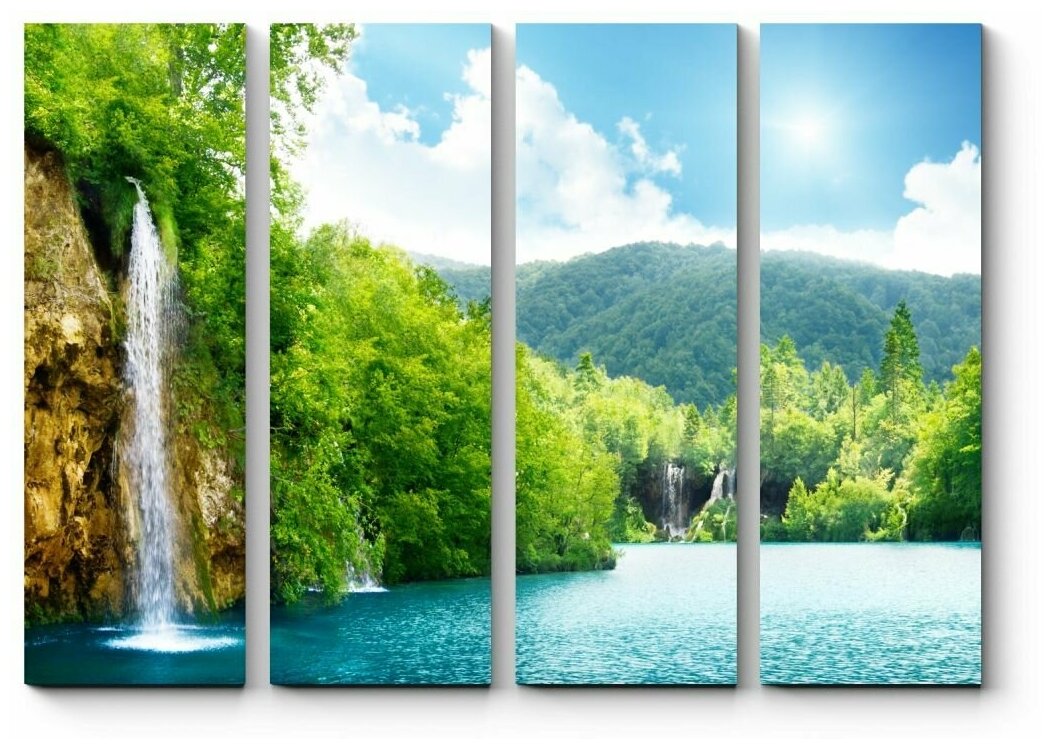 Модульная картина Водопад в лесах Хорватии 120x90
