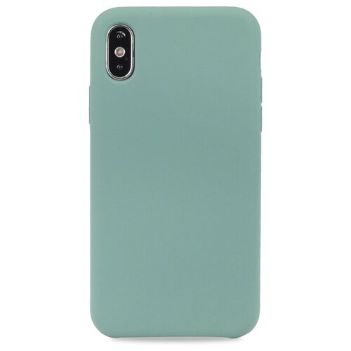 фото Силиконовый чехол для iphone x и xs / silicone case для айфон х и хс / с бархатистым покрытием внутри(хвойно-зеленый) pastila