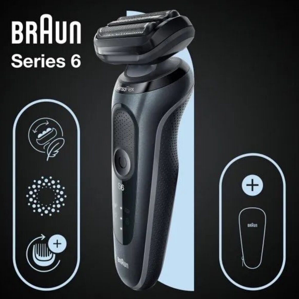 Электрическая бритва Braun S6 Black/Blue - фото №3