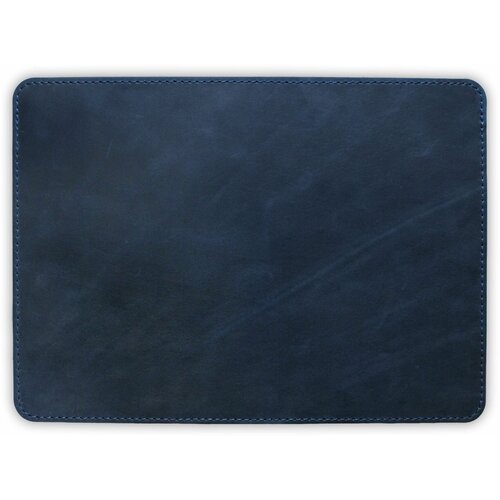Кожаный чехол для Macbook Pro 14. Горизонтальный. Цвет Navy