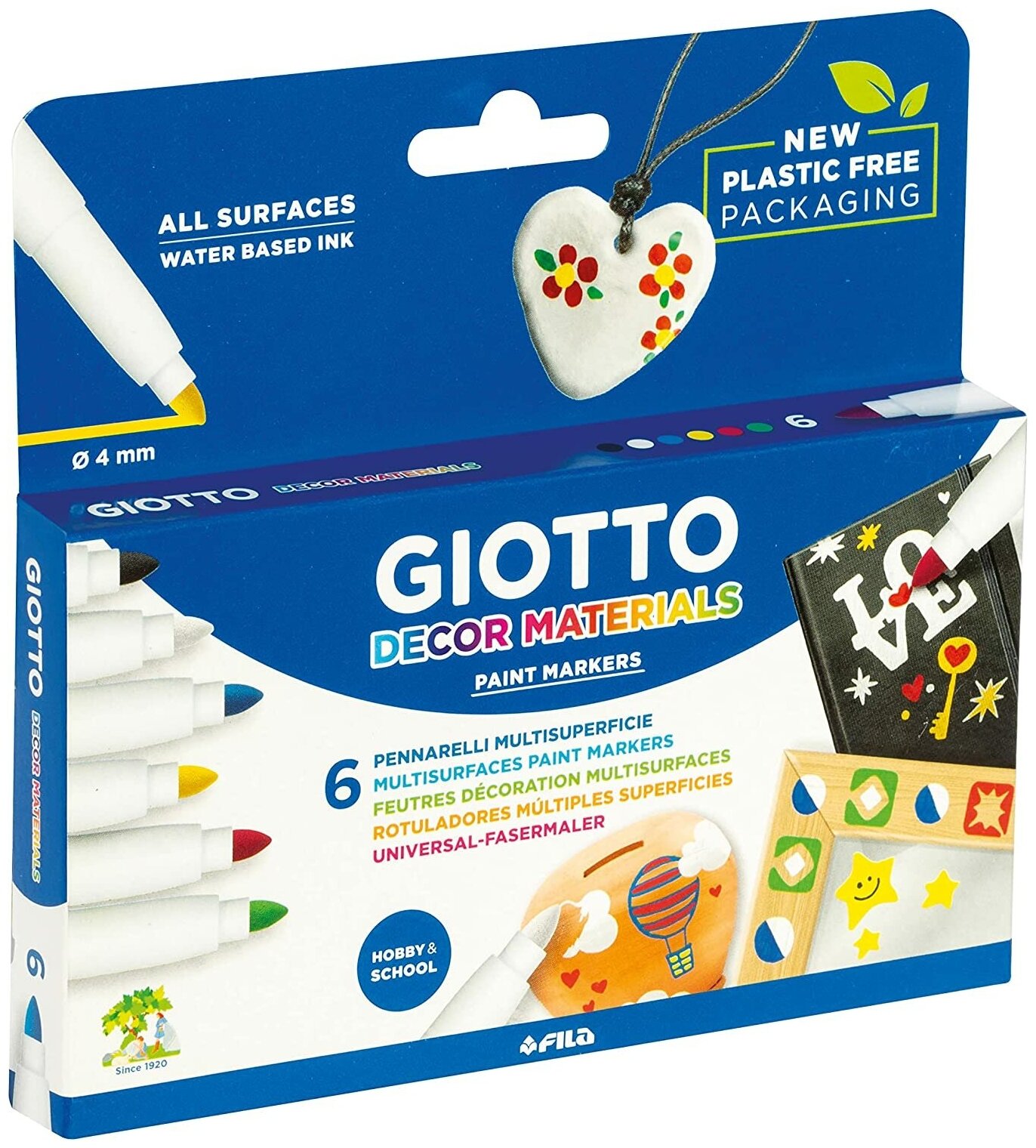 GIOTTO Набор фломастеров Decor materials, 6 шт. (453300)