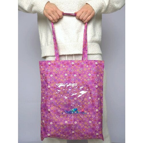 фото Сумка шоппер , фактура гладкая, коралловый poponosic