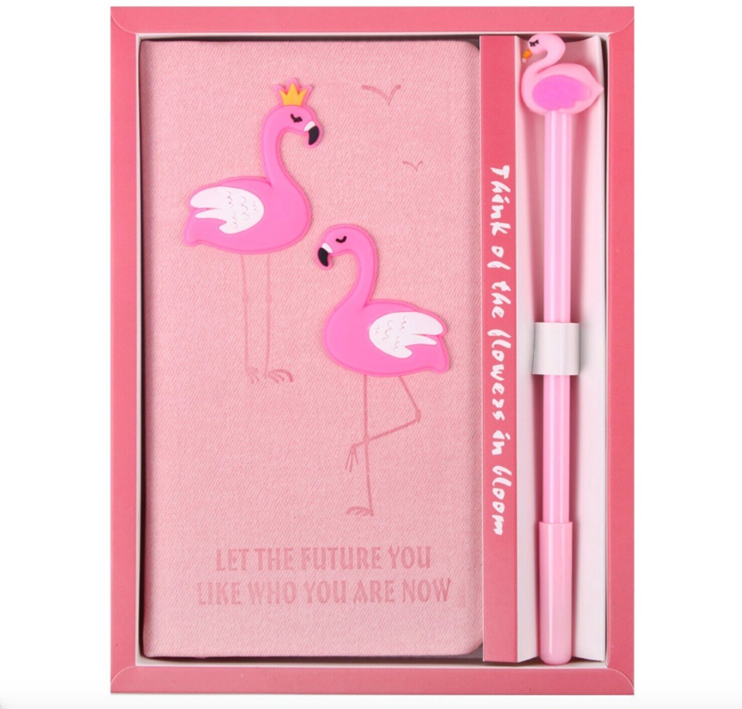 Подарочный набор Чехол. ру M-156547 "Розовый фламинго" блокнот+ручка символический красивый подарок ребенку девочке дочке внучке подруге с.