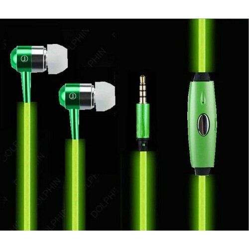 Светящиеся наушники EL свечение Зеленые 49000₽