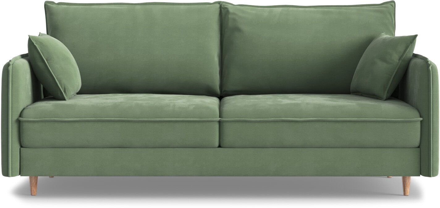 Прямой диван Первый Мебельный Марко Зеленый, велюр - фотография № 2