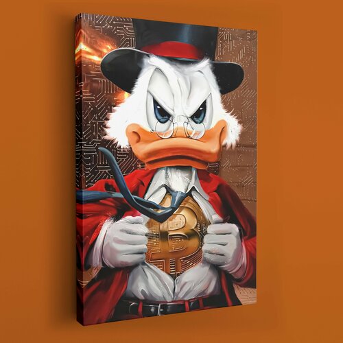 Картина на холсте для интерьера в детскую 40х60 Скрудж Макдак
