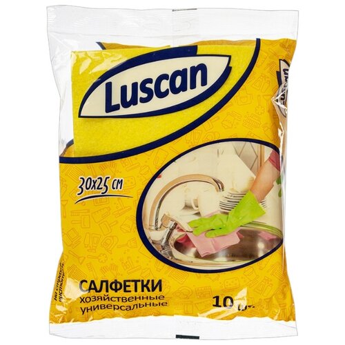 Салфетки хозяйственные Luscan универсал. вискоза 60-70г/м2 30х25 см 10шт/уп салфетки хозяйственные luscan универсальные вискоза 90г м2 30х38 см 3шт уп 10 уп