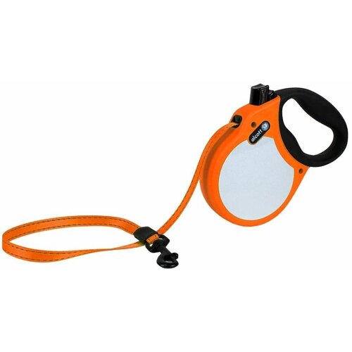 Alcott Visibility M (лента) поводок-рулетка для собак до 30кг, длина 5м, неон оранжевый