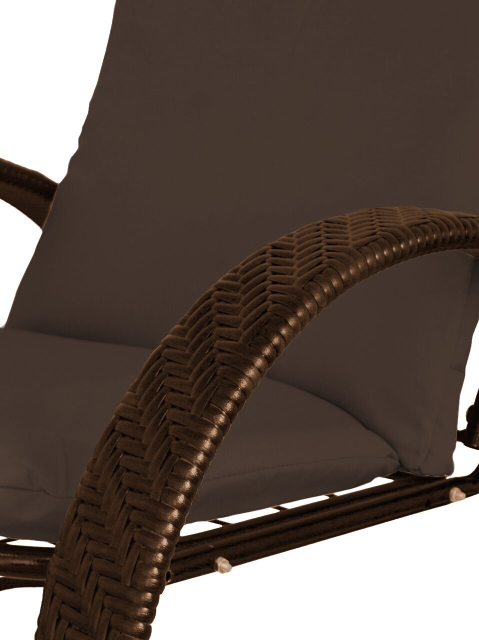 Кресло садовое M-Group фасоль с ротангом коричневое, коричневая подушка - фотография № 3