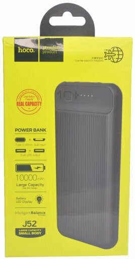 Внешний аккумулятор Hoco Power Bank J52 Newjoy Mobile 10000mAh Black 115161 - фото №4