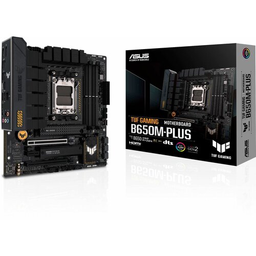 Материнская плата Asus TUF GAMING B650M-PLUS SocketAM5 AMD B650 4xDDR5 mATX AC`97 8ch(7.1) 2.5Gg RAID+HDMI+DP материнская плата asus tuf gaming b650m plus