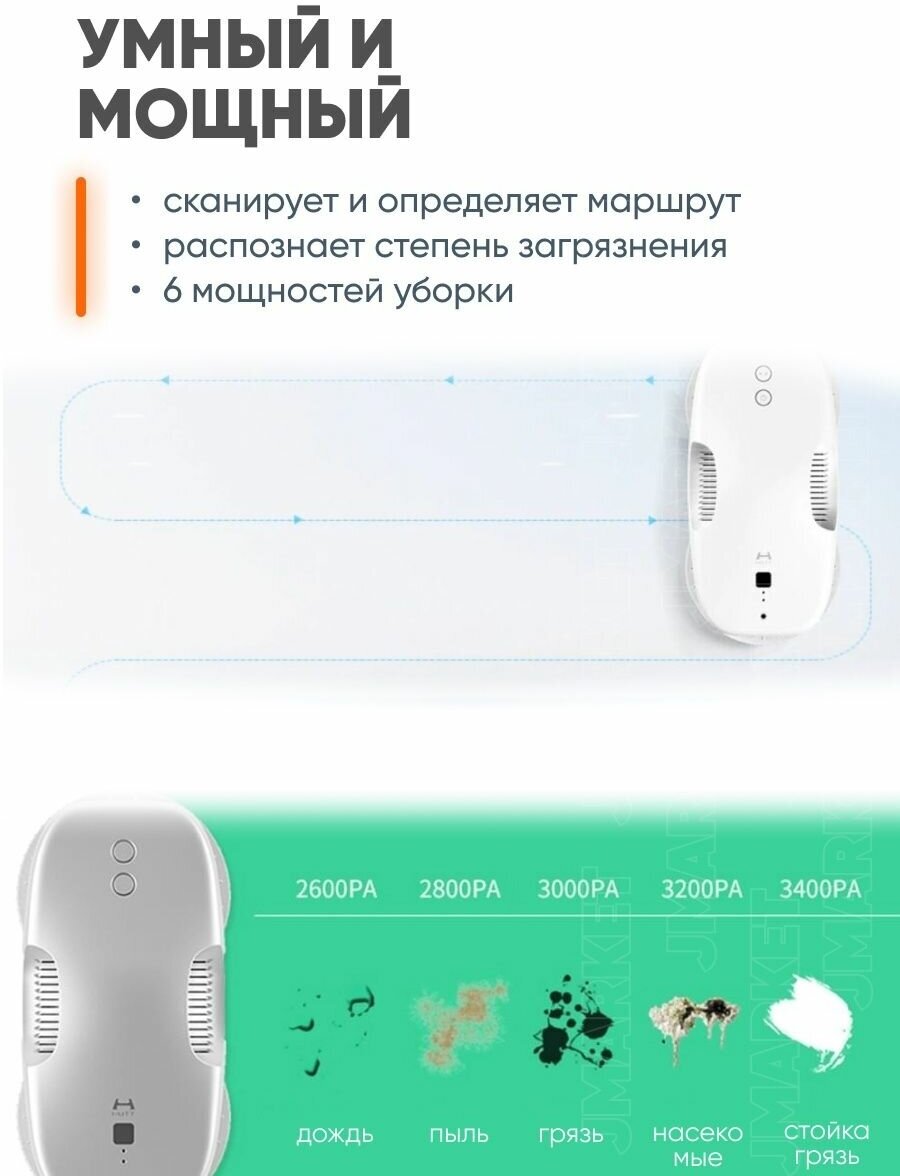 Робот-стеклоочиститель Xiaomi, робот для мойки окон, компактный робот для чистки стекол черный - фотография № 3