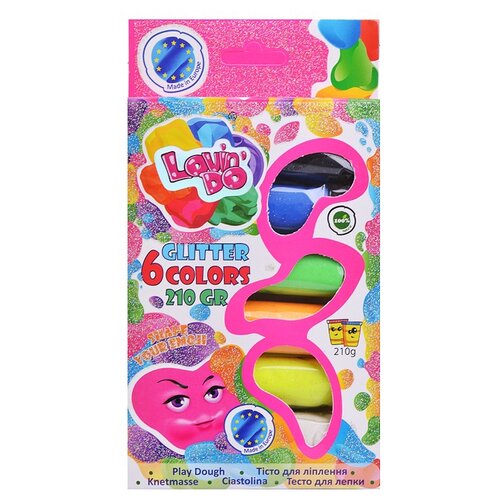 Набор теста для лепки «Ассорти 6 цветов с глитером» ФФ41008