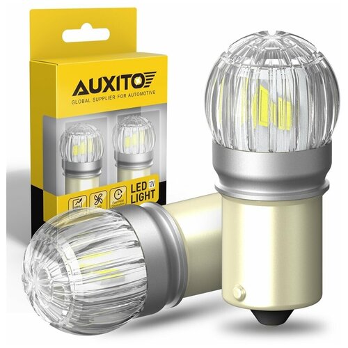 Светодиодная лампа AUXITO 1157 P21/5W цоколь BAY15d 2шт двухконтактная 6000К белый свет LED автомобильная