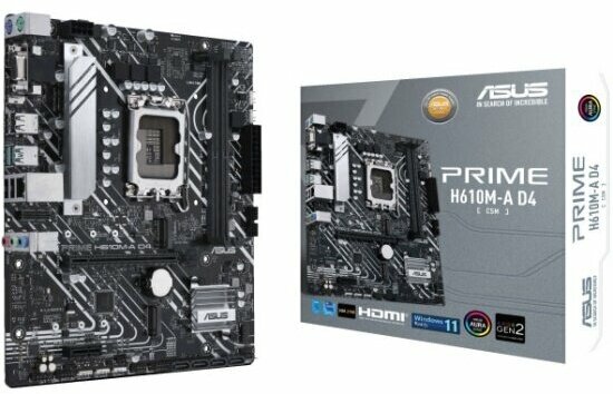 Материнская плата Asus PRIME H610M-A D4-CSM (LGA1700, mATX)