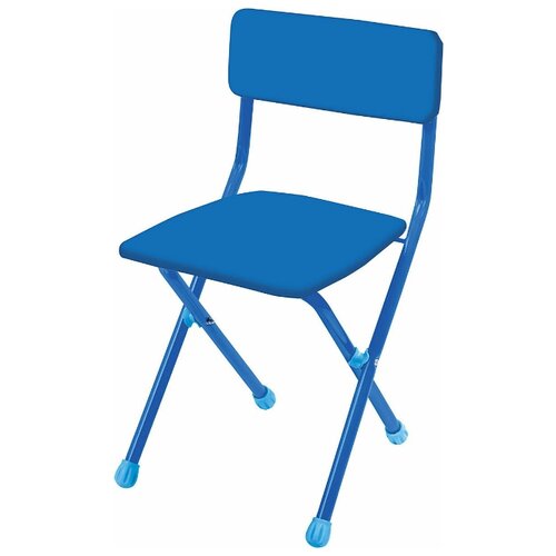 фото Стул детский ника сту3 складной с мягкими сиденьем и спинкой и легко моющейся обивкой, синий nika