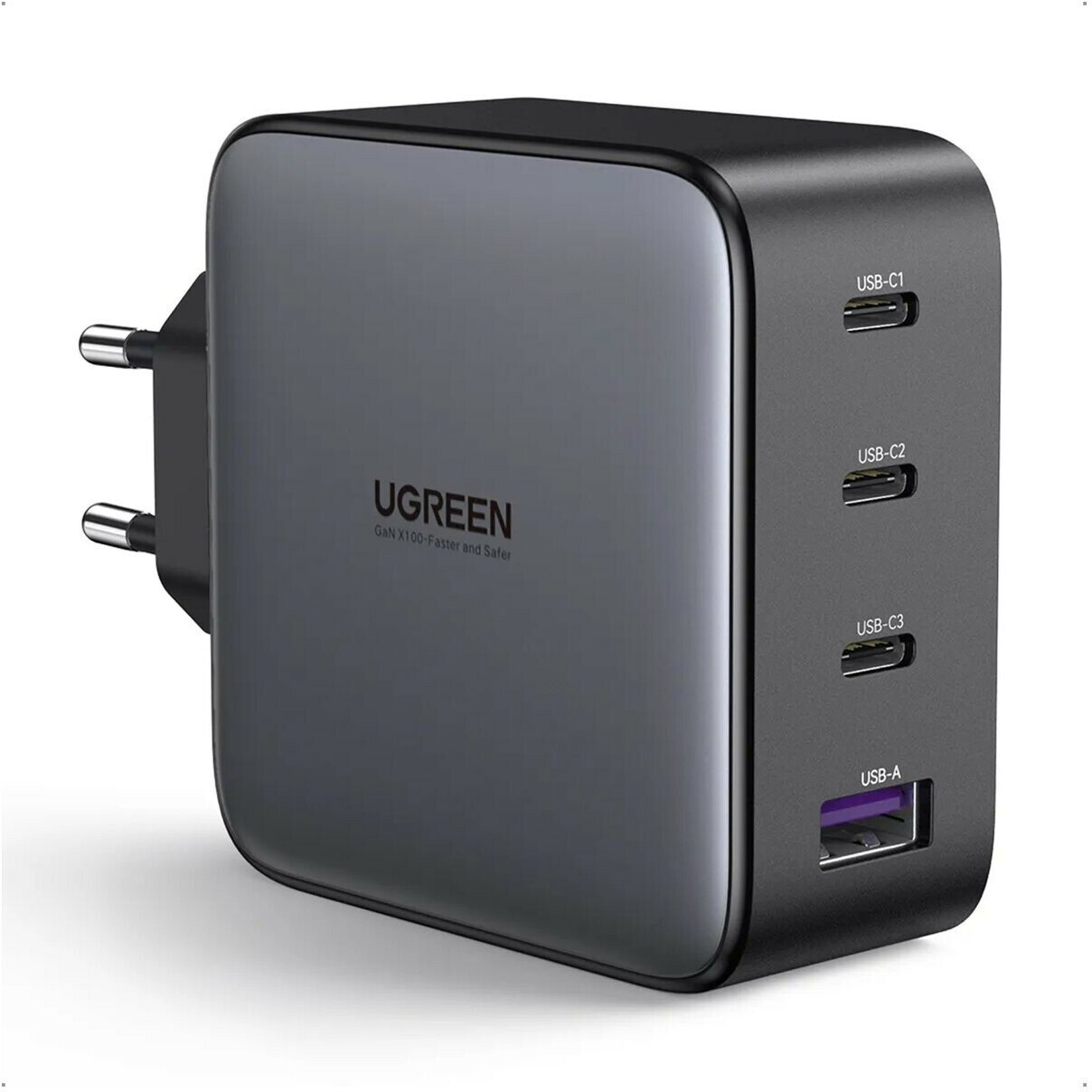 Сетевое зарядное устройство Ugreen USB-A+3USB-C 100W GaN Tech Fast Charger CD226 Black (40747)