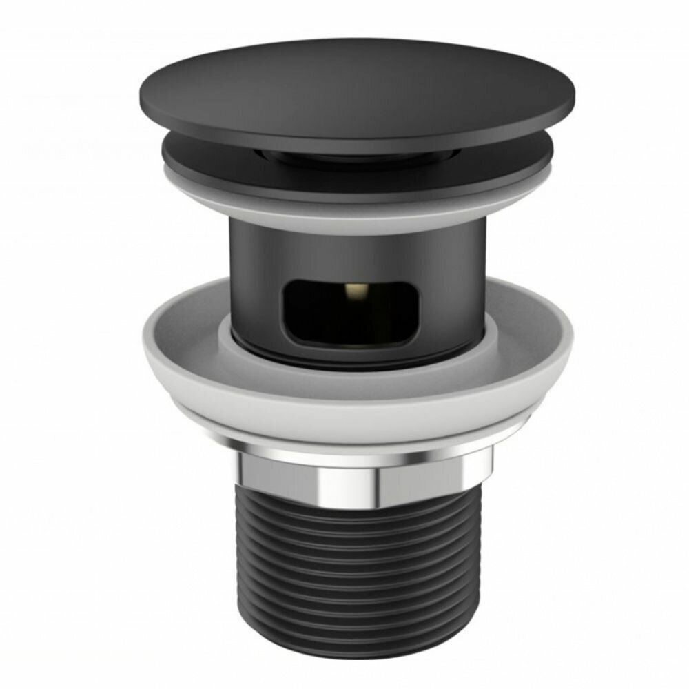 Донный клапан BelBagno BB-SC-NERO Донный клапан с системой "Клик-клак" без перелива, чёрный - фотография № 5