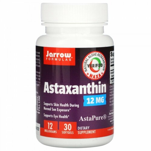 Jarrow Formulas Astaxanthin 12 mg (Астаксантин 12 мг) 30 гелевых капсул (Jarrow Formulas)