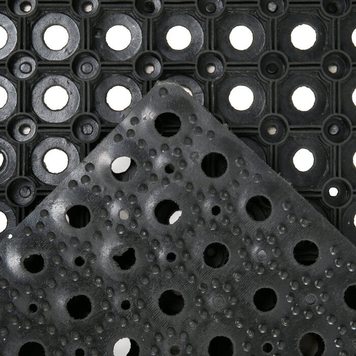 Коврик ячеистый грязесборный, 80×120×1,6 см, цвет чёрный - фотография № 2