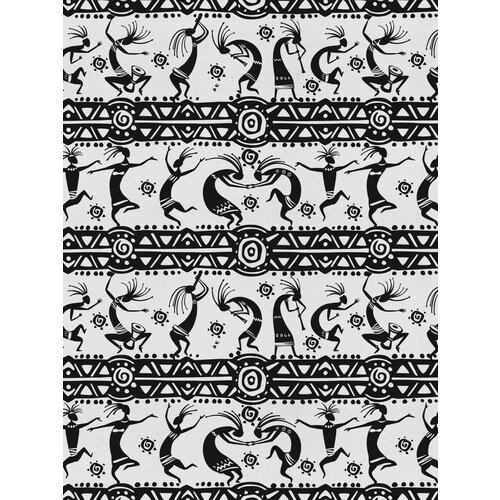 Отрезная ткань для мебели Ambesonne "Рисунок шамана" метражом для рукоделия и шитья, оксфорд, 155 см