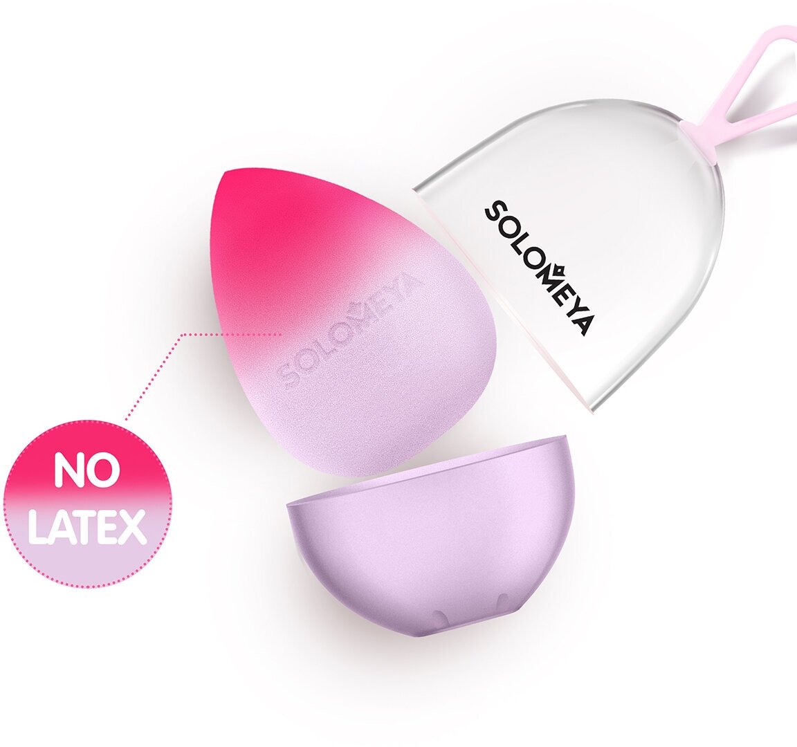 Solomeya Косметический спонж для макияжа, меняющий цвет Purple-pink