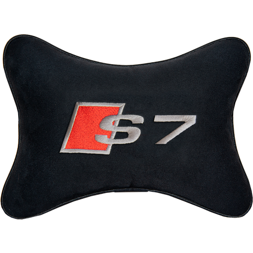 Подушка на подголовник алькантара Black с логотипом автомобиля AUDI S7