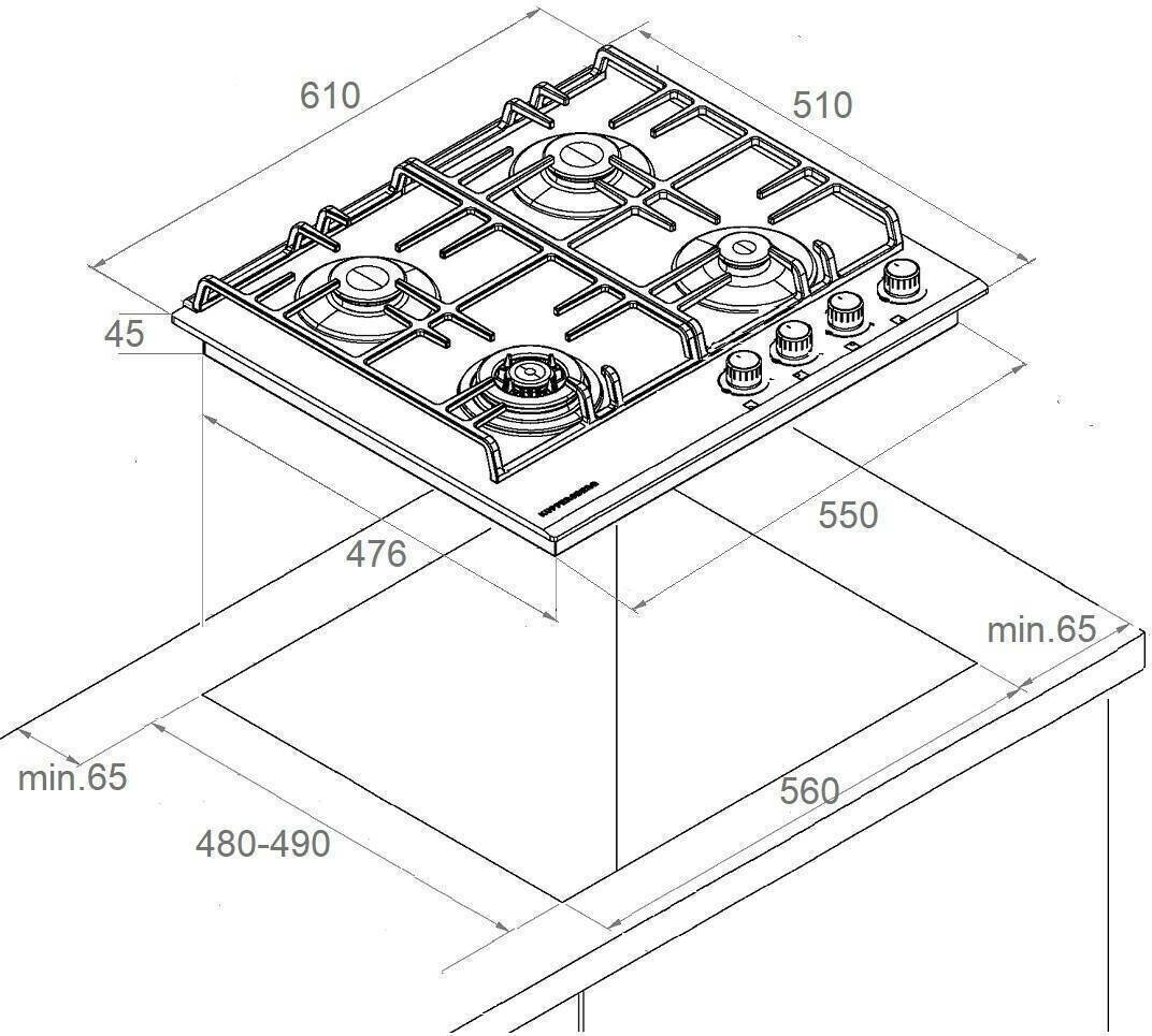 Встраиваемая газовая панель Kuppersberg - фото №4