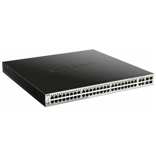 Коммутатор D-Link DGS-1210-52MPF 48G 4SFP 48PoE 370W настраиваемый 8088800₽