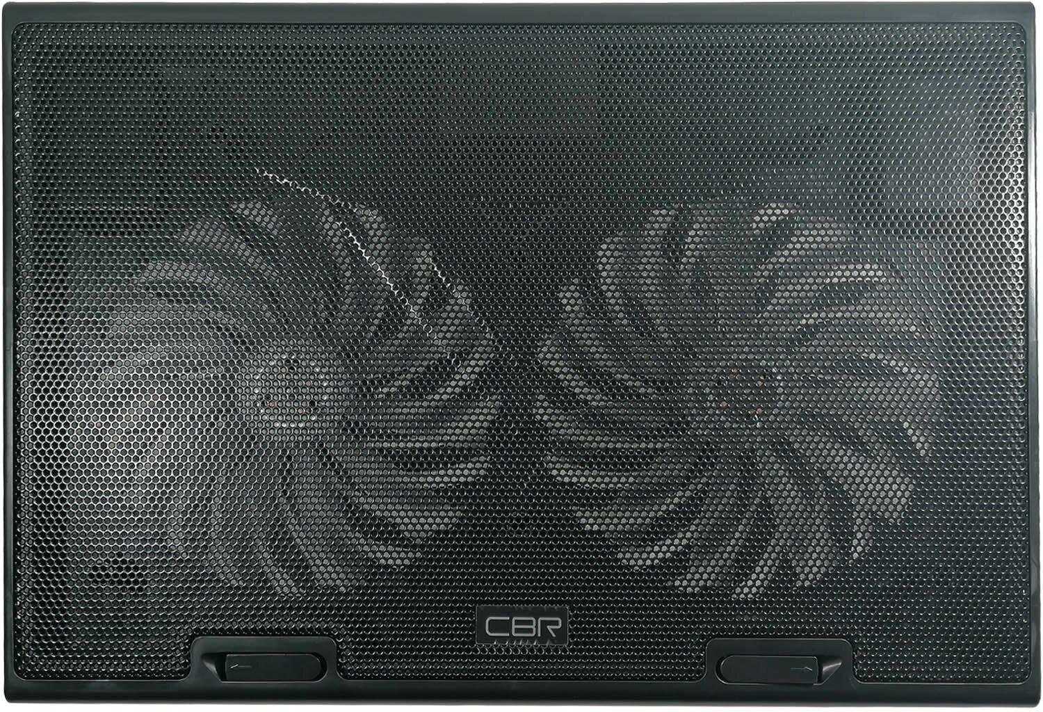 Подставка для ноутбука CBR до 17", 390x270x25 мм, с охлаждением, 2xUSB, вентиляторы 2х150 мм, 20 CFM, LED-подсветка, материал металл/пластик - фото №3