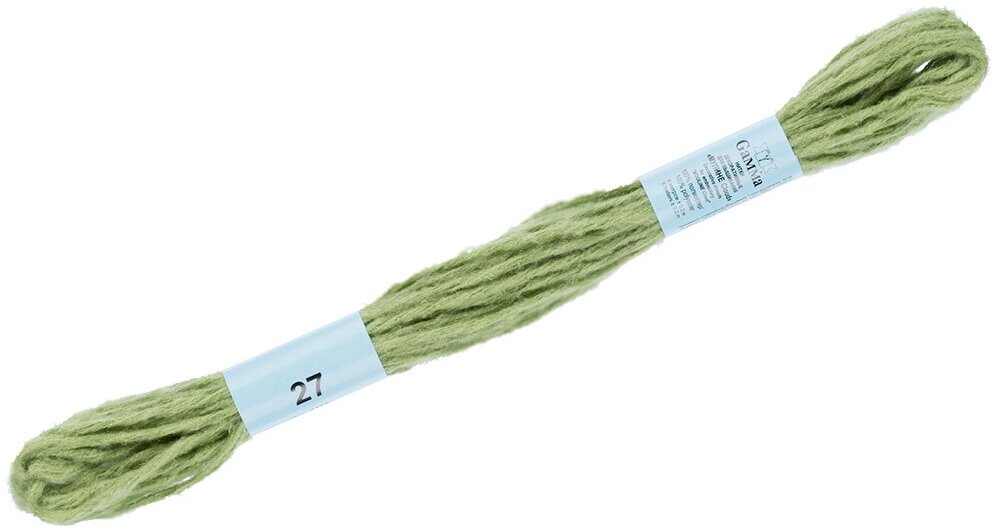 Мулине GAMMA CLOUD декоративные нитки для вышивания 6 метров, цвет 27 зеленый, 100% полиэстер, 1 штука.