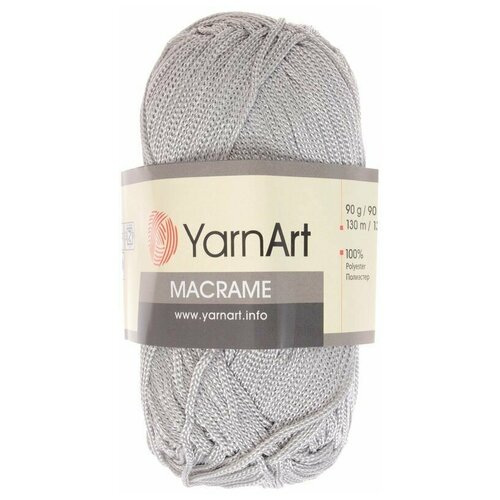 Пряжа YarnArt Macrame Макраме 100% полиэстер, 130 м/90 г, 149 Светло-Серый - 1 шт