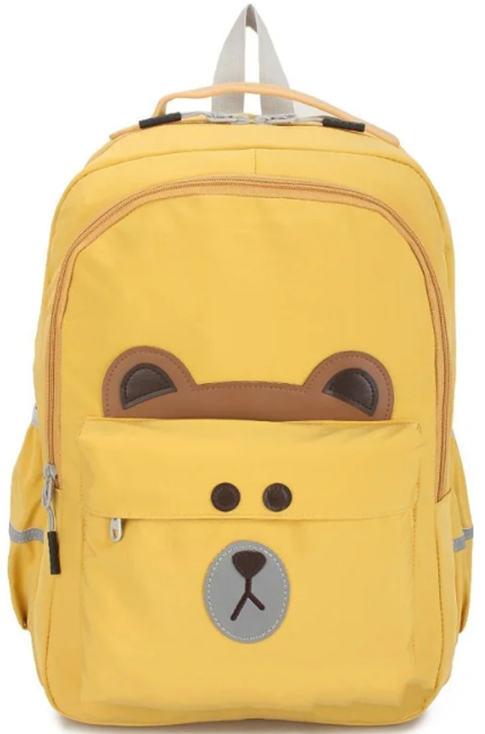Рюкзак женский PICANO Мишка желтый, 43х29х21 см, повседневный рюкзак / рюкзак школьный