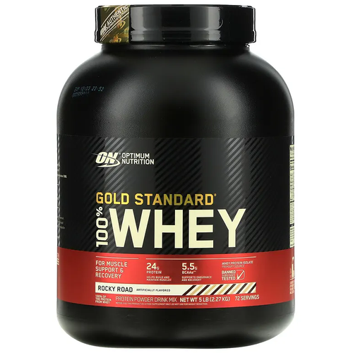100 WHEY Gold Standard 2270 gr, 73 порции(й), роки роад протеин optimum nutrition gold standard 100% whey strawberries