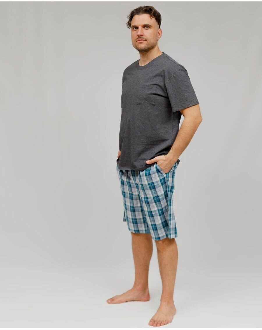 Пижама с шортами и футболкой костюм домашний хлопок_размер44;46 - фотография № 3