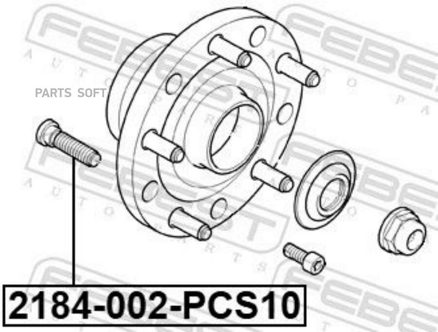 FEBEST 2184-002-PCS10 Шпилька колёсная (10 шт. в упаковке)