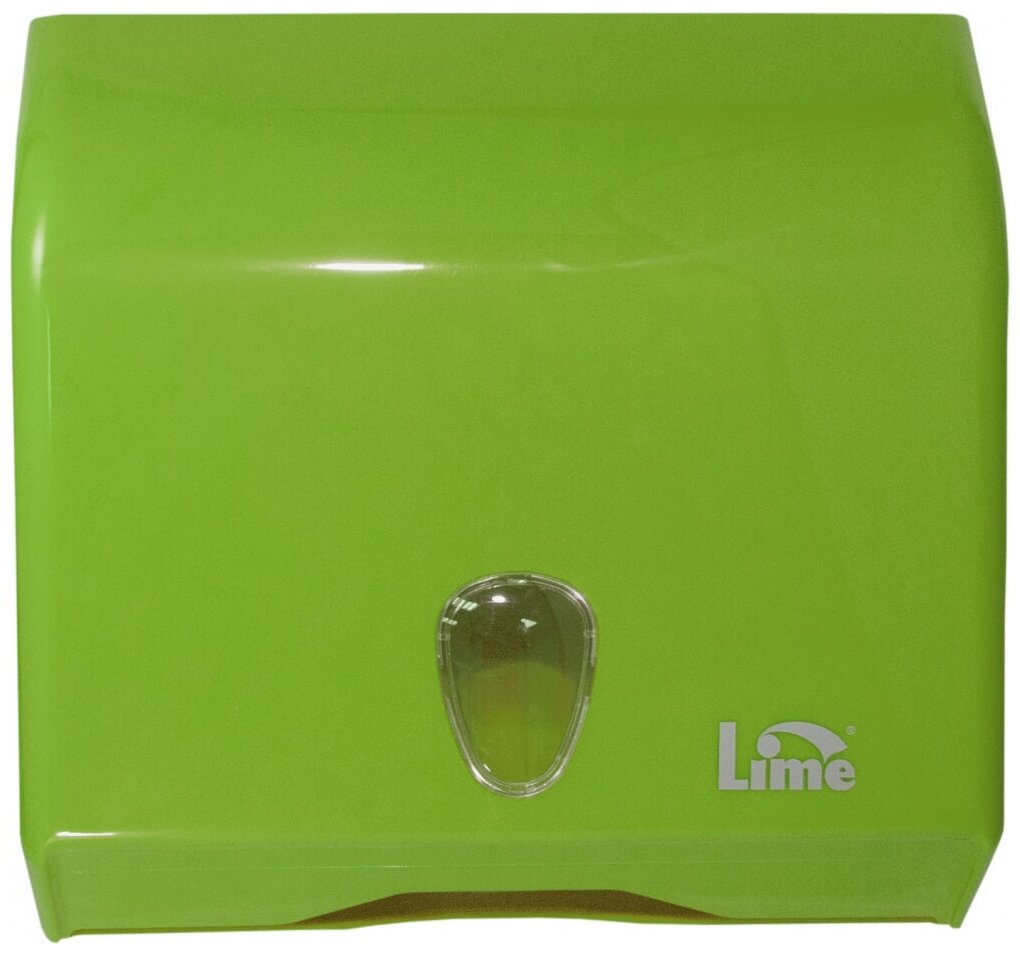 Диспенсер для бумажных полотенец настенный V-сложения LIME, зеленый - фотография № 1