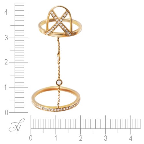 фото Jv золотое кольцо из желтого золота с бриллиантами mr85186-wd-rsrd-yg_yg, размер 17