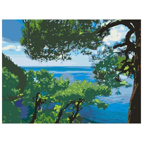 картина по номерам природа пейзаж с набережной возле моря Картина по номерам Возле моря, 30x40 см