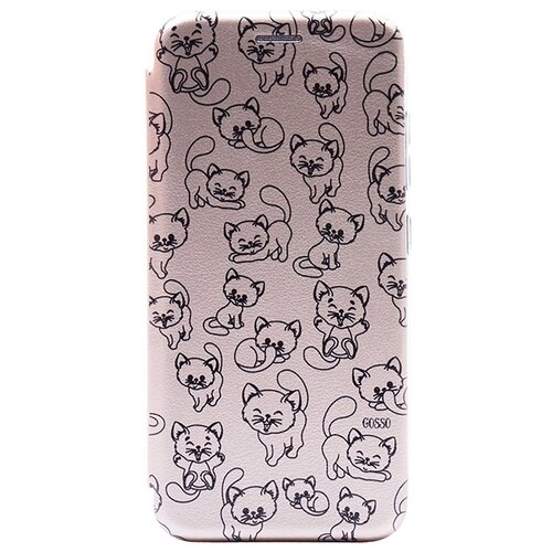 фото Чехол-книжка book art jack для samsung galaxy a71 с принтом "cute kitties" золотой gosso