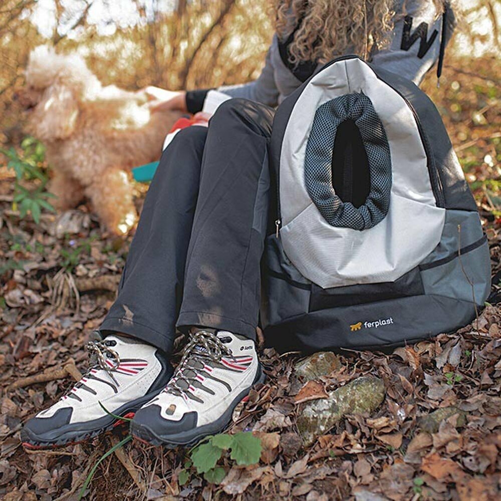 Рюкзак для собак FERPLAST Kangoo L, серый (полиэстэр) 41,5х20х43см - фотография № 17