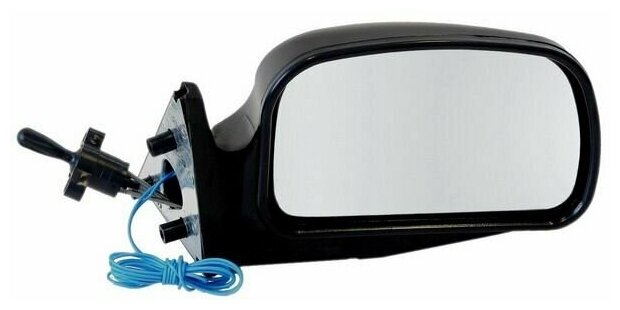 фото Зеркало боковое левое ГАЗ 2410, 3110 Волга, модель ЛТ-24 АО с тросовым приводом, с плоским отражателем золотистого тона и системой обогрева.